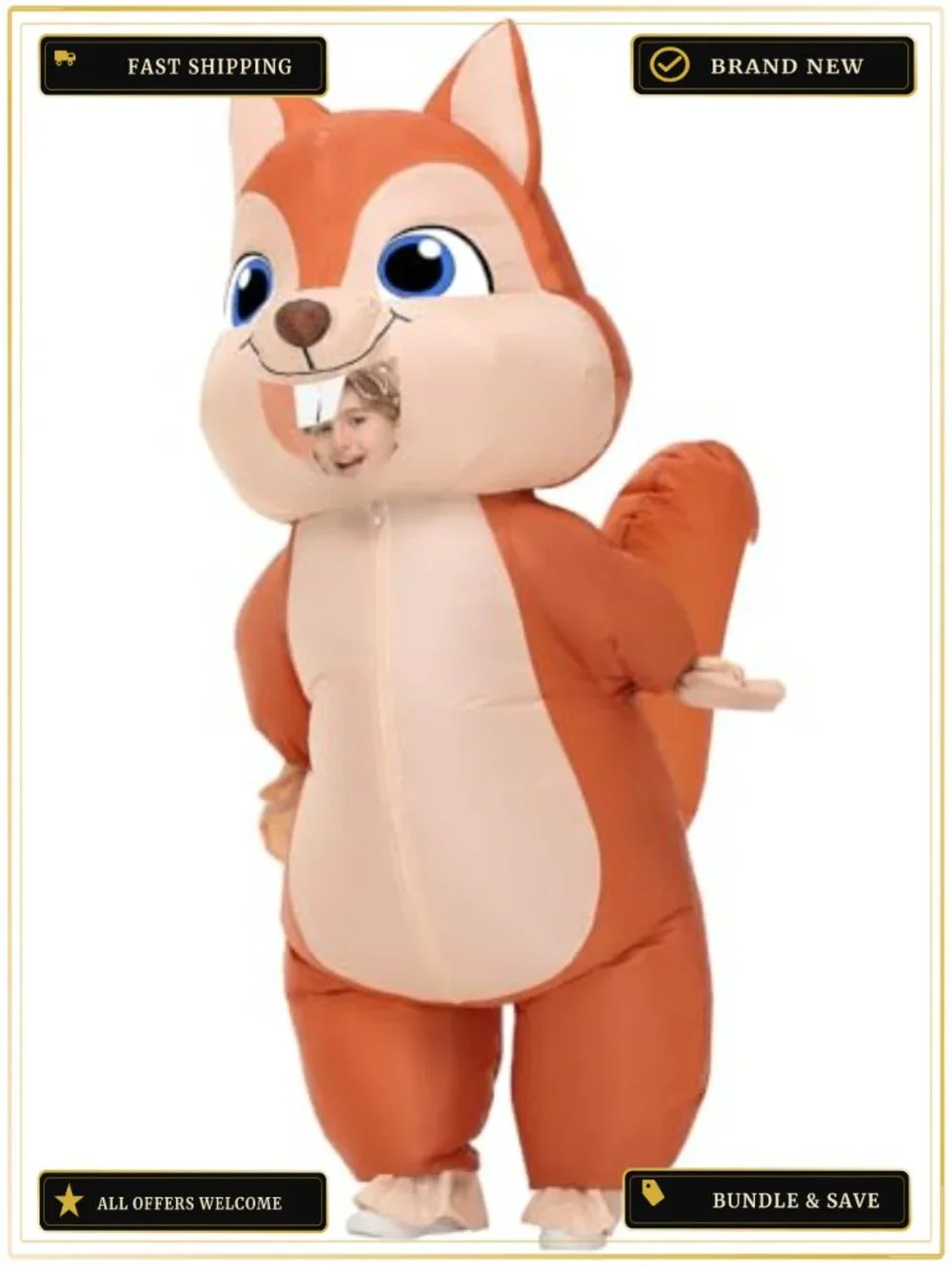 Kids Inflatable Squirrel Costume Blow Up Suit for Halloween Christmas